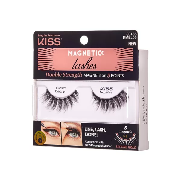 KISS Magnetic False Eyelashes, Charm', 12 mm, Includes 1 Pair Of Magnetic Lashes, Contact Lens Friendly, Easy to Apply, Reusable Strip Lashes