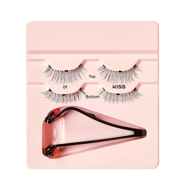 KISS Magnetic False Eyelashes, Charm', 12 mm, Includes 1 Pair Of Magnetic Lashes, Contact Lens Friendly, Easy to Apply, Reusable Strip Lashes