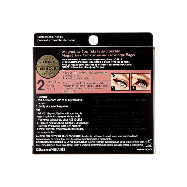 KISS Magnetic False Eyelashes, Charm', 12 mm, Includes 1 Pair Of Magnetic Lashes, Contact Lens Friendly, Easy to Apply, Reusable Strip Lashes