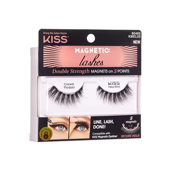 KISS Magnetic False Eyelashes, Charm', 12 mm, Includes 1 Pair Of Magnetic Lashes, Contact Lens Friendly, Easy to Apply, Reusable Strip Lashes