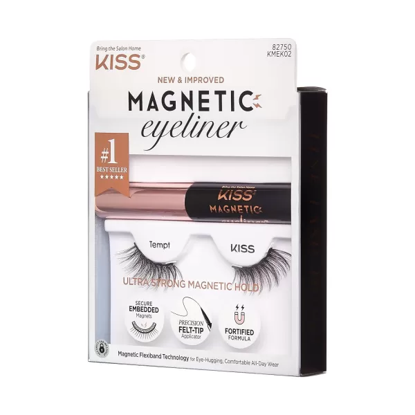KISS Magnetic False Eyelashes, Charm', 12 mm, Includes 1 Pair Of Magnetic Lashes, Contact Lens Friendly, Easy to Apply, Reusable Strip Lashes