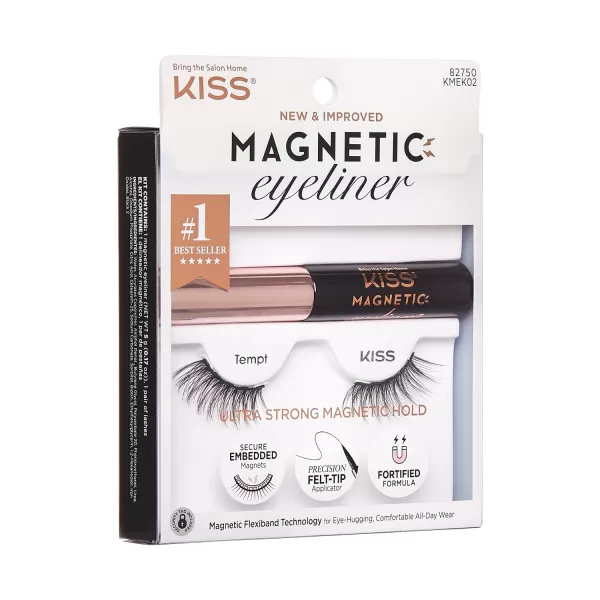 KISS Magnetic False Eyelashes, Charm', 12 mm, Includes 1 Pair Of Magnetic Lashes, Contact Lens Friendly, Easy to Apply, Reusable Strip Lashes