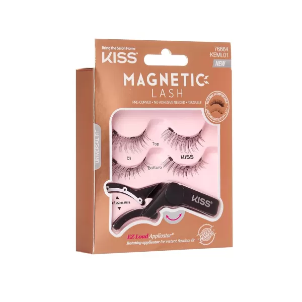 KISS Magnetic False Eyelashes, Charm', 12 mm, Includes 1 Pair Of Magnetic Lashes, Contact Lens Friendly, Easy to Apply, Reusable Strip Lashes