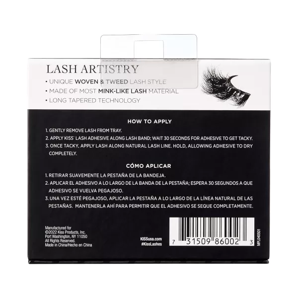 KISS Masterpiece, False Eyelashes, Haute Couture', 16 mm, Includes 1 Pair Of Lash, Contact Lens Friendly, Easy to Apply, Reusable Strip Lashes, Glue On