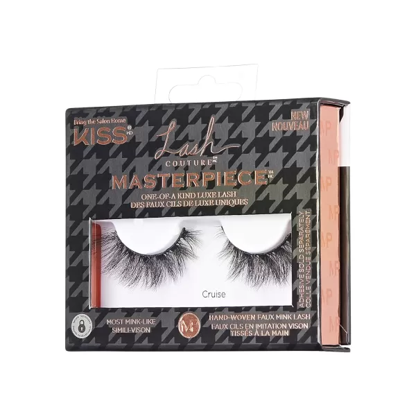 KISS Masterpiece, False Eyelashes, Haute Couture', 16 mm, Includes 1 Pair Of Lash, Contact Lens Friendly, Easy to Apply, Reusable Strip Lashes, Glue On