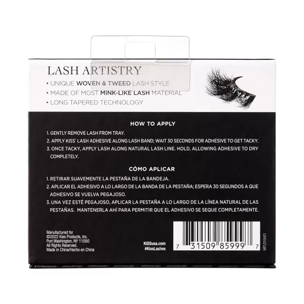 KISS Masterpiece, False Eyelashes, Haute Couture', 16 mm, Includes 1 Pair Of Lash, Contact Lens Friendly, Easy to Apply, Reusable Strip Lashes, Glue On