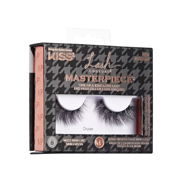 KISS Masterpiece, False Eyelashes, Haute Couture', 16 mm, Includes 1 Pair Of Lash, Contact Lens Friendly, Easy to Apply, Reusable Strip Lashes, Glue On