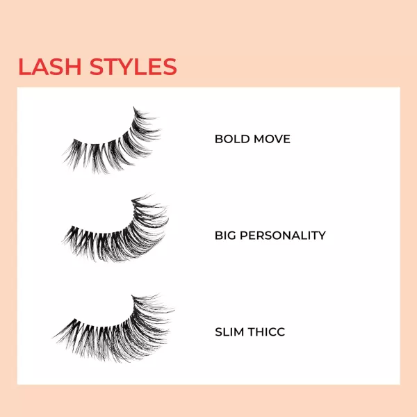KISS My Lash But Bolder, False Eyelashes, Big Personality', 14 mm, Includes 1 Pair, Contact Lens Friendly, Easy to Apply, Reusable Strip Lashes, Glue-On)