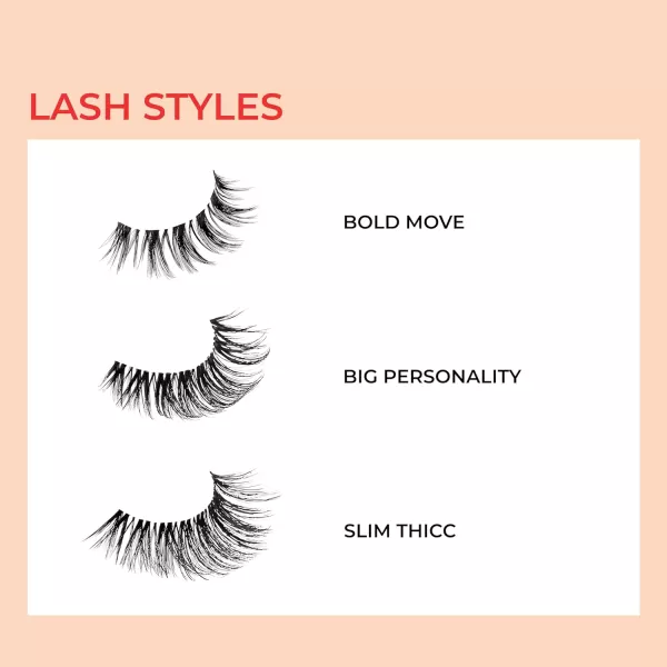 KISS My Lash But Bolder, False Eyelashes, Big Personality', 14 mm, Includes 1 Pair, Contact Lens Friendly, Easy to Apply, Reusable Strip Lashes, Glue-On)