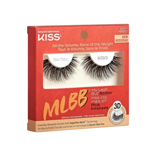 KISS My Lash But Bolder, False Eyelashes, Big Personality', 14 mm, Includes 1 Pair, Contact Lens Friendly, Easy to Apply, Reusable Strip Lashes, Glue-On)