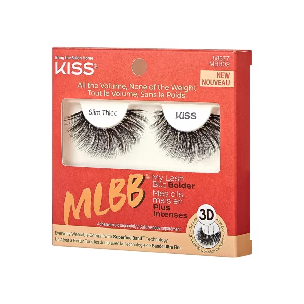 KISS My Lash But Bolder, False Eyelashes, Big Personality', 14 mm, Includes 1 Pair, Contact Lens Friendly, Easy to Apply, Reusable Strip Lashes, Glue-On)