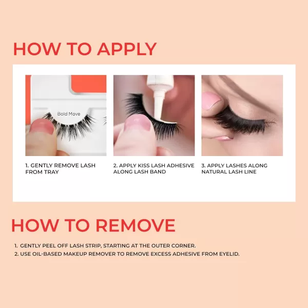 KISS My Lash But Bolder, False Eyelashes, Big Personality', 14 mm, Includes 1 Pair, Contact Lens Friendly, Easy to Apply, Reusable Strip Lashes, Glue-On)