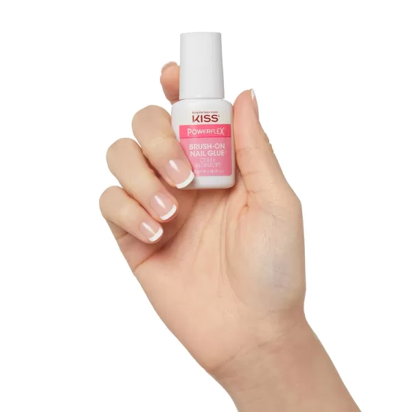 KISS PowerFlex Brush-On Nail Glue for Press On Nails, Ultra Hold Flex Formula Nail Adhesive, Includes One Bottle 5g  with Twist-Off Cap &amp; Brush Applicator)