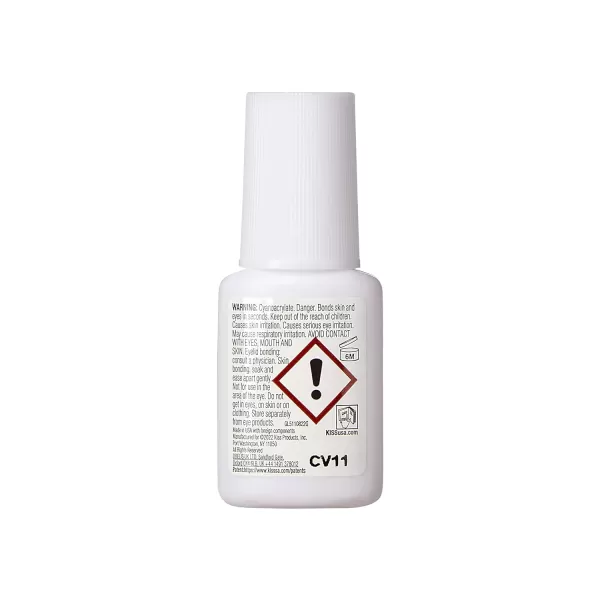 KISS PowerFlex Brush-On Nail Glue for Press On Nails, Ultra Hold Flex Formula Nail Adhesive, Includes One Bottle 5g  with Twist-Off Cap &amp; Brush Applicator)