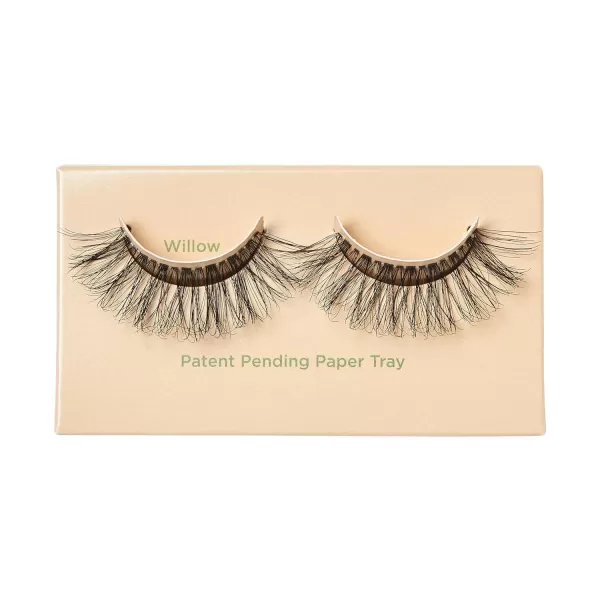 KISS Sister Nature False Eyelashes, Sage', 12 mm, 100% Natural Hair, Recyclable Paper Box, Printed with Soy Ink, Cruelty Free, Vegan, Includes 1 Pair of Reusable Strip Lashes