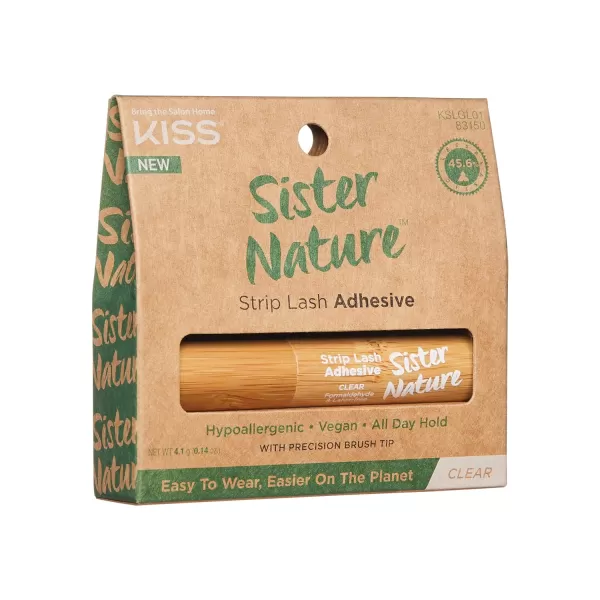 KISS Sister Nature, Lash Glue, Strip Lash Adhesive, Clear, Includes 1 Lash Adhesive, Long Lasting Wear, Can Be Used with Strip Lashes and Lash Clusters