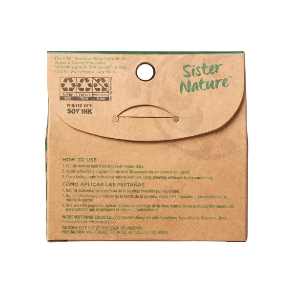 KISS Sister Nature, Lash Glue, Strip Lash Adhesive, Clear, Includes 1 Lash Adhesive, Long Lasting Wear, Can Be Used with Strip Lashes and Lash Clusters