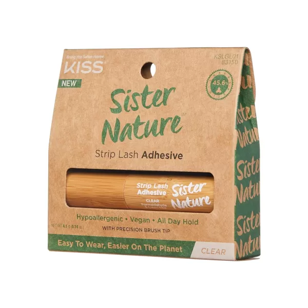 KISS Sister Nature, Lash Glue, Strip Lash Adhesive, Clear, Includes 1 Lash Adhesive, Long Lasting Wear, Can Be Used with Strip Lashes and Lash Clusters