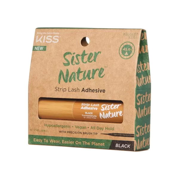 KISS Sister Nature, Lash Glue, Strip Lash Adhesive, Clear, Includes 1 Lash Adhesive, Long Lasting Wear, Can Be Used with Strip Lashes and Lash Clusters