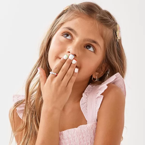 KISS imPRESS Mini Press-On Nails Manicure for Kids - 'French Pop' - Beginner Nail Art Set with Nail File &amp; 20 Fake Nails