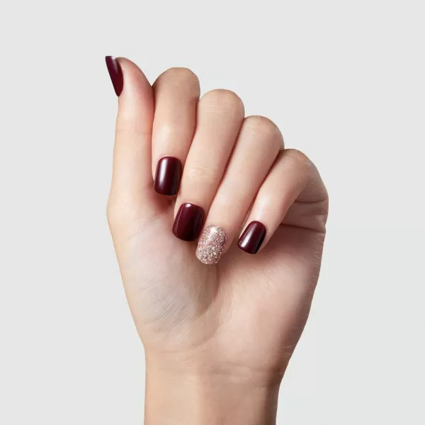 KISS imPRESS No Glue Mani Press On Nails, Design, 'Before Sunset', Multicolor, Short Size, Squoval Shape, Includes 30 Nails, Prep Pad, Instructions Sheet, 1 Manicure Stick, 1 Mini File