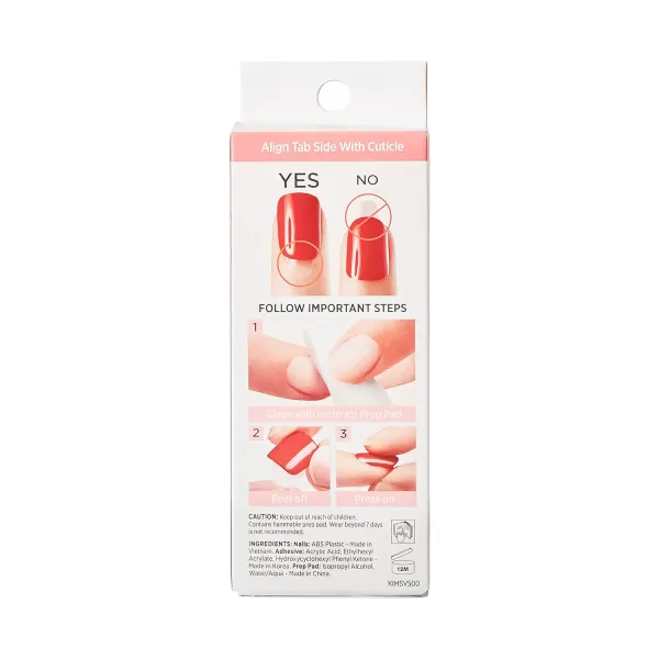 KISS imPRESS No Glue Mani Press On Nails, Design, 'Before Sunset', Multicolor, Short Size, Squoval Shape, Includes 30 Nails, Prep Pad, Instructions Sheet, 1 Manicure Stick, 1 Mini File