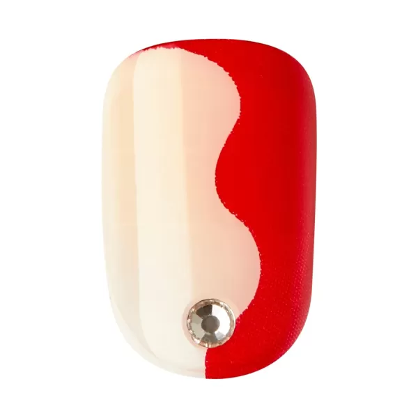 KISS imPRESS No Glue Mani Press On Nails, Design, 'Before Sunset', Multicolor, Short Size, Squoval Shape, Includes 30 Nails, Prep Pad, Instructions Sheet, 1 Manicure Stick, 1 Mini File