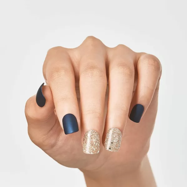 KISS imPRESS No Glue Mani Press On Nails, Design, 'Before Sunset', Multicolor, Short Size, Squoval Shape, Includes 30 Nails, Prep Pad, Instructions Sheet, 1 Manicure Stick, 1 Mini File