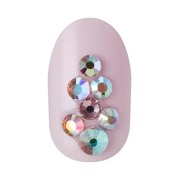 KISS imPRESS No Glue Mani Press On Nails, Design, 'Before Sunset', Multicolor, Short Size, Squoval Shape, Includes 30 Nails, Prep Pad, Instructions Sheet, 1 Manicure Stick, 1 Mini File