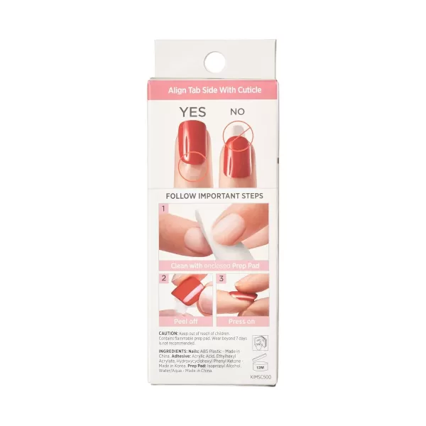 KISS imPRESS No Glue Mani Press On Nails, Design, 'Before Sunset', Multicolor, Short Size, Squoval Shape, Includes 30 Nails, Prep Pad, Instructions Sheet, 1 Manicure Stick, 1 Mini File