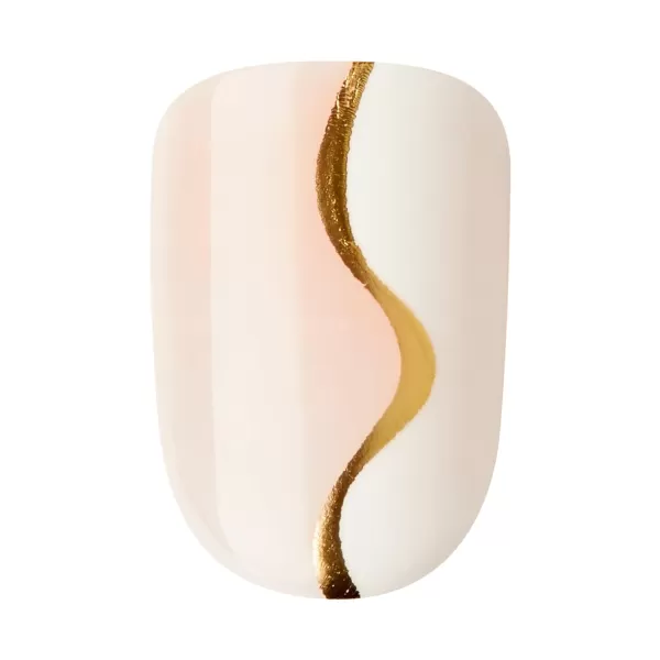 KISS imPRESS No Glue Mani Press On Nails, Design, 'Before Sunset', Multicolor, Short Size, Squoval Shape, Includes 30 Nails, Prep Pad, Instructions Sheet, 1 Manicure Stick, 1 Mini File