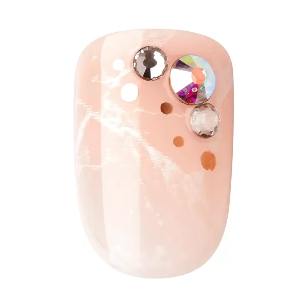KISS imPRESS No Glue Mani Press On Nails, Design, 'Before Sunset', Multicolor, Short Size, Squoval Shape, Includes 30 Nails, Prep Pad, Instructions Sheet, 1 Manicure Stick, 1 Mini File