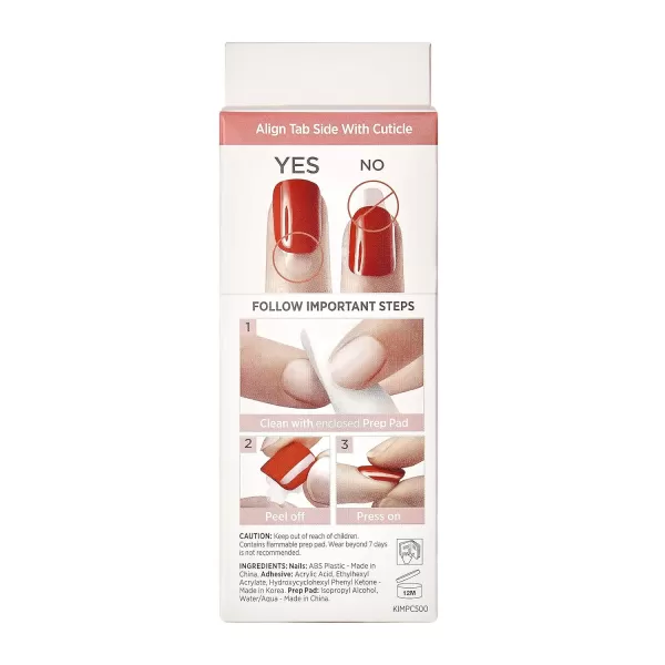 KISS imPRESS No Glue Mani Press On Nails, Design, 'Before Sunset', Multicolor, Short Size, Squoval Shape, Includes 30 Nails, Prep Pad, Instructions Sheet, 1 Manicure Stick, 1 Mini File