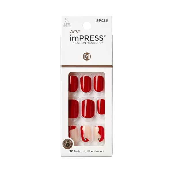 KISS imPRESS No Glue Mani Press On Nails, Design, 'Before Sunset', Multicolor, Short Size, Squoval Shape, Includes 30 Nails, Prep Pad, Instructions Sheet, 1 Manicure Stick, 1 Mini File