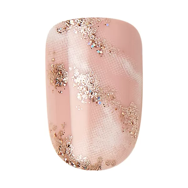 KISS imPRESS No Glue Mani Press On Nails, Design, 'Before Sunset', Multicolor, Short Size, Squoval Shape, Includes 30 Nails, Prep Pad, Instructions Sheet, 1 Manicure Stick, 1 Mini File