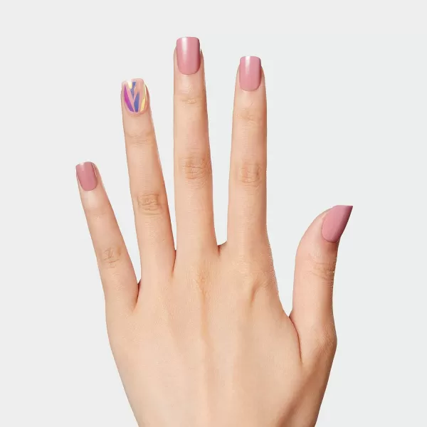 KISS imPRESS No Glue Mani Press On Nails, Design, 'Before Sunset', Multicolor, Short Size, Squoval Shape, Includes 30 Nails, Prep Pad, Instructions Sheet, 1 Manicure Stick, 1 Mini File