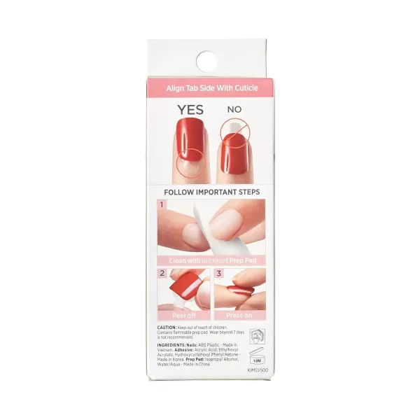 KISS imPRESS No Glue Mani Press On Nails, Design, 'Before Sunset', Multicolor, Short Size, Squoval Shape, Includes 30 Nails, Prep Pad, Instructions Sheet, 1 Manicure Stick, 1 Mini File