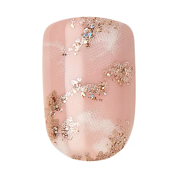 KISS imPRESS No Glue Mani Press On Nails, Design, 'Before Sunset', Multicolor, Short Size, Squoval Shape, Includes 30 Nails, Prep Pad, Instructions Sheet, 1 Manicure Stick, 1 Mini File