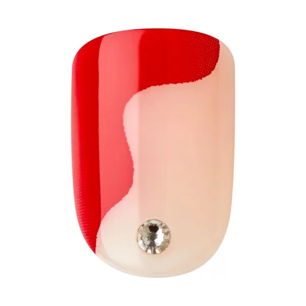 KISS imPRESS No Glue Mani Press On Nails, Design, 'Before Sunset', Multicolor, Short Size, Squoval Shape, Includes 30 Nails, Prep Pad, Instructions Sheet, 1 Manicure Stick, 1 Mini File
