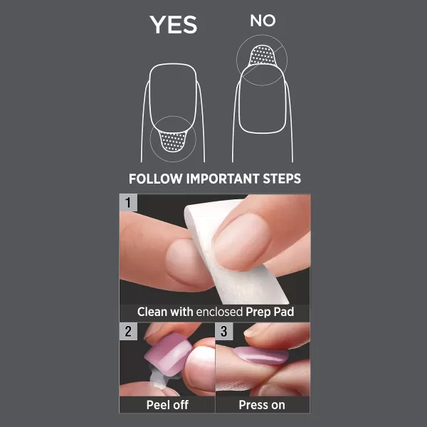 imPRESS KISS Press-On Manicure, Nail Kit, PureFit Technology, Medium Length Press-On Nails, So French', Includes Prep Pad, Mini Nail File, Cuticle Stick, and 30 Fake Nails