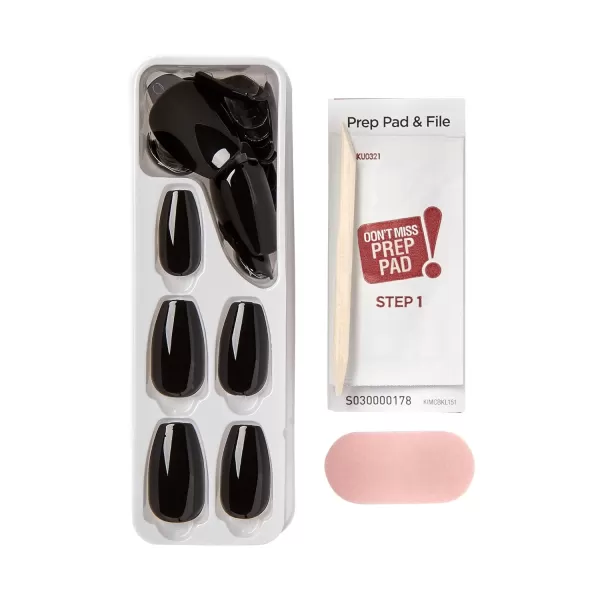 imPRESS KISS Press-On Manicure, Nail Kit, PureFit Technology, Medium Length Press-On Nails, So French', Includes Prep Pad, Mini Nail File, Cuticle Stick, and 30 Fake Nails