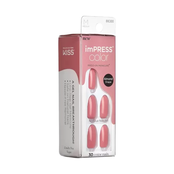 imPRESS KISS Press-On Manicure, Nail Kit, PureFit Technology, Medium Length Press-On Nails, So French', Includes Prep Pad, Mini Nail File, Cuticle Stick, and 30 Fake Nails