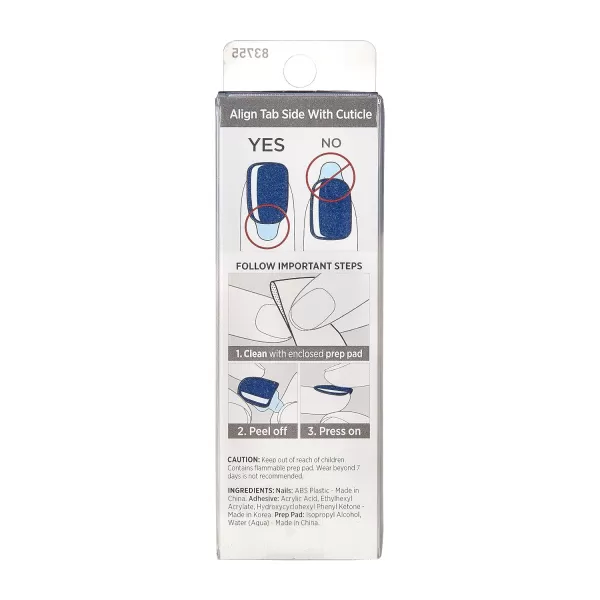 imPRESS KISS Press-On Manicure, Nail Kit, PureFit Technology, Medium Length Press-On Nails, So French', Includes Prep Pad, Mini Nail File, Cuticle Stick, and 30 Fake Nails
