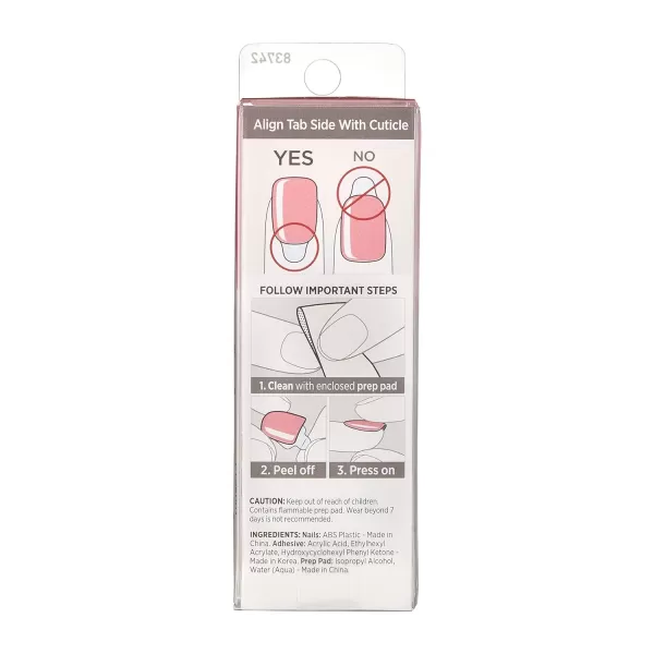 imPRESS KISS Press-On Manicure, Nail Kit, PureFit Technology, Medium Length Press-On Nails, So French', Includes Prep Pad, Mini Nail File, Cuticle Stick, and 30 Fake Nails