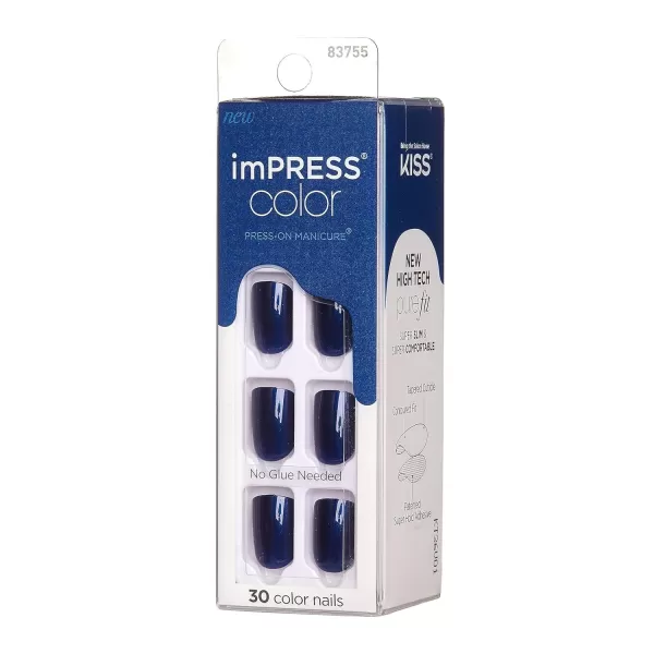 imPRESS KISS Press-On Manicure, Nail Kit, PureFit Technology, Medium Length Press-On Nails, So French', Includes Prep Pad, Mini Nail File, Cuticle Stick, and 30 Fake Nails