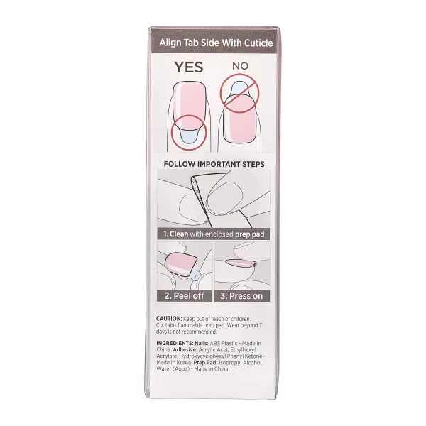 imPRESS KISS Press-On Manicure, Nail Kit, PureFit Technology, Medium Length Press-On Nails, So French', Includes Prep Pad, Mini Nail File, Cuticle Stick, and 30 Fake Nails