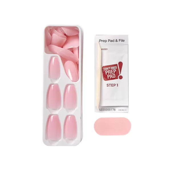 imPRESS KISS Press-On Manicure, Nail Kit, PureFit Technology, Medium Length Press-On Nails, So French', Includes Prep Pad, Mini Nail File, Cuticle Stick, and 30 Fake Nails