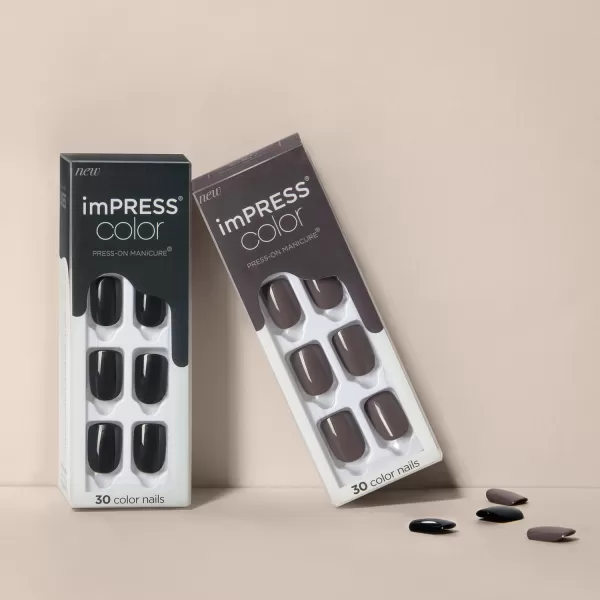 imPRESS KISS Press-On Manicure, Nail Kit, PureFit Technology, Medium Length Press-On Nails, So French', Includes Prep Pad, Mini Nail File, Cuticle Stick, and 30 Fake Nails
