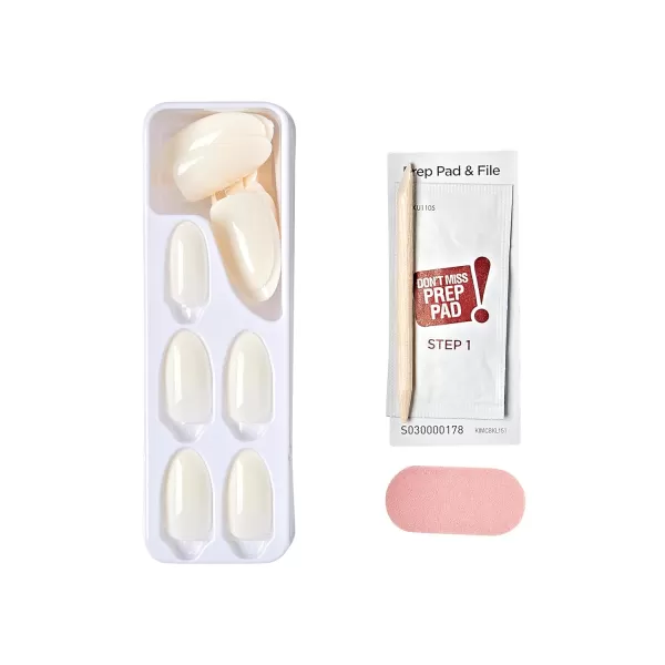 imPRESS KISS Press-On Manicure, Nail Kit, PureFit Technology, Medium Length Press-On Nails, So French', Includes Prep Pad, Mini Nail File, Cuticle Stick, and 30 Fake Nails