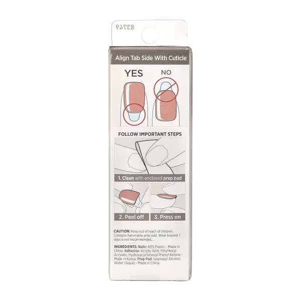 imPRESS KISS Press-On Manicure, Nail Kit, PureFit Technology, Medium Length Press-On Nails, So French', Includes Prep Pad, Mini Nail File, Cuticle Stick, and 30 Fake Nails